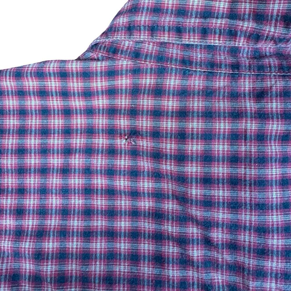 Men's Micro Check Button-Down 100% Cotton Long Sleeve Shirt - Picture 7 of 7